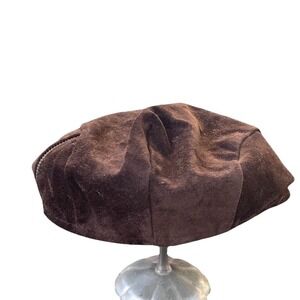 Flat Caps For Sale Mens Brown Suede Newsboy Cap Zipper Detail Large Flat Cap